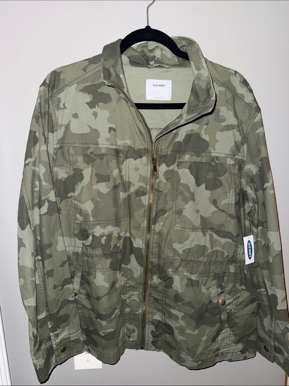 Old Navy Olive Camo Zip-Front Jacket